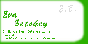 eva betskey business card